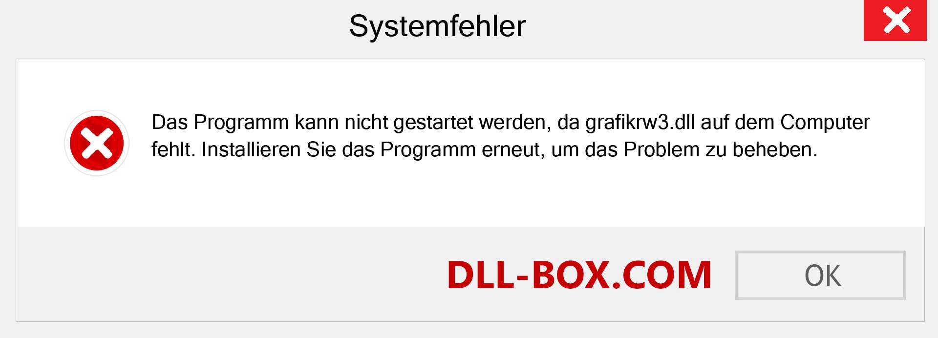 grafikrw3.dll-Datei fehlt?. Download für Windows 7, 8, 10 - Fix grafikrw3 dll Missing Error unter Windows, Fotos, Bildern